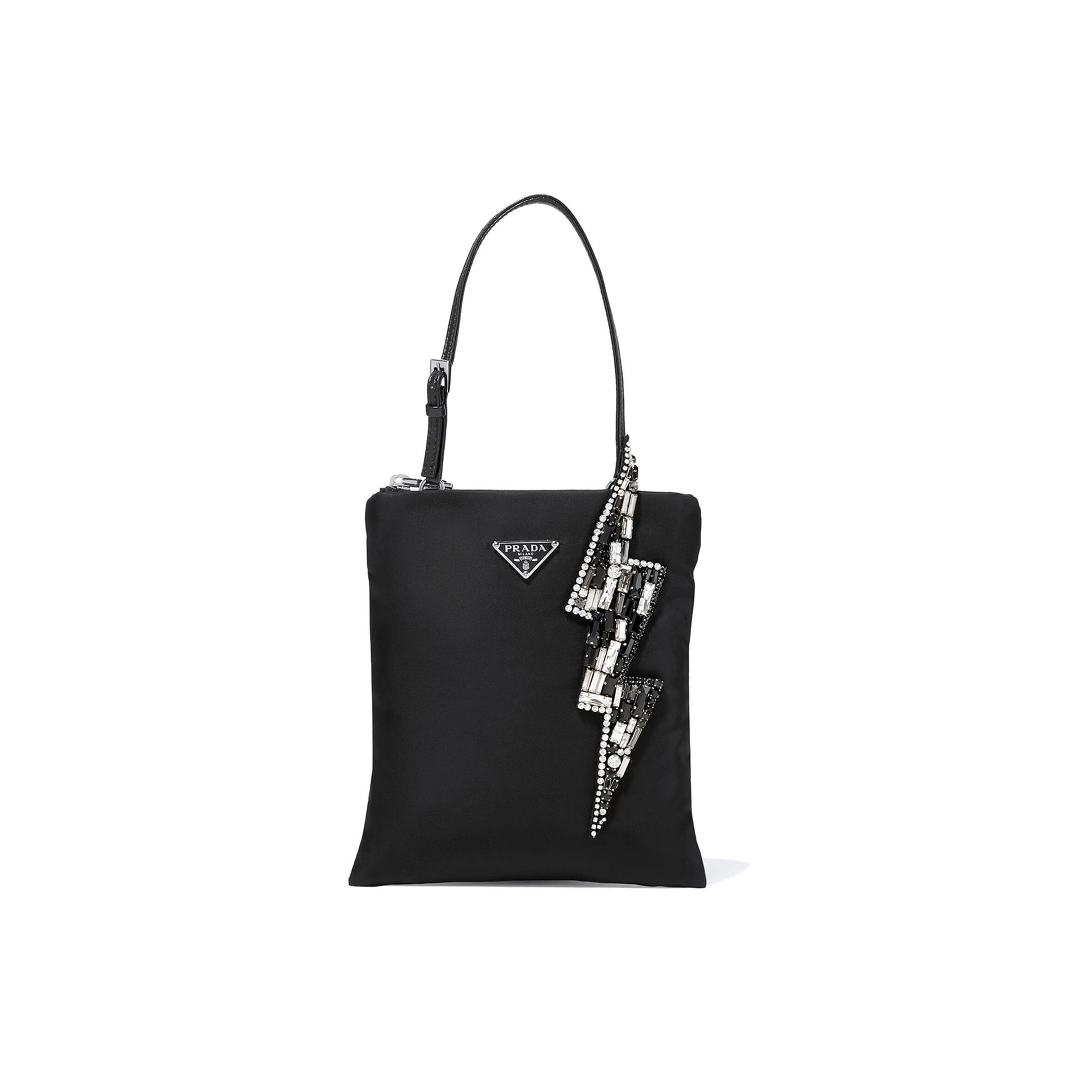 PRADA LIGHTNING BOLT EMBELLISHED NYLON BAG  (18.5*17cm) 